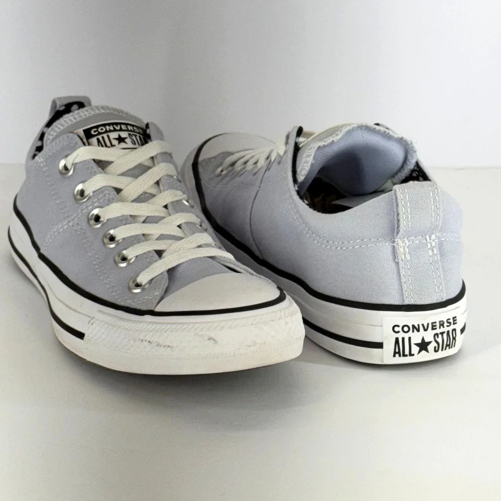 Converse All Star Women Size 7.5 Low Top 572368F Lace Up Canvas Unisex Gray Logo - Picture 1 of 11